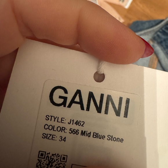 GANNI Future Button Front Organic Cotton Blend Denim Maxi Dress - Picture 6 of 11